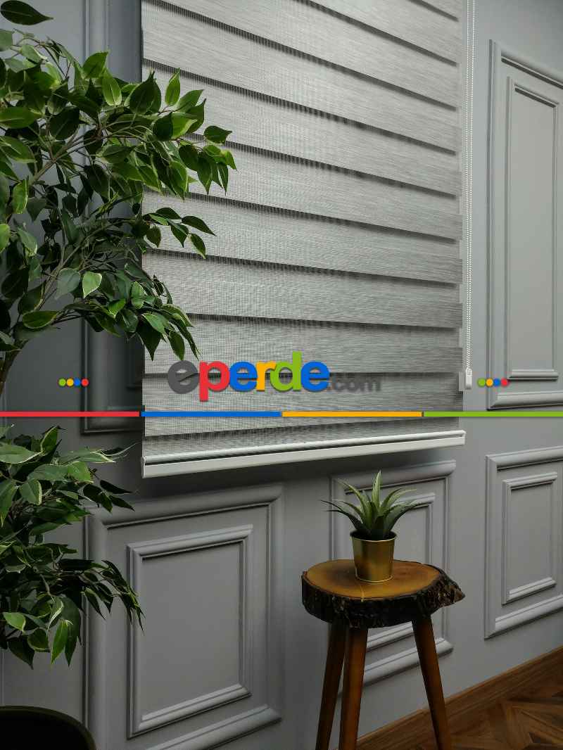 Mutfak - 2021 Sezonu - Zebra Perde - Bambu Zebra Perde- Gri-füme-antrasit