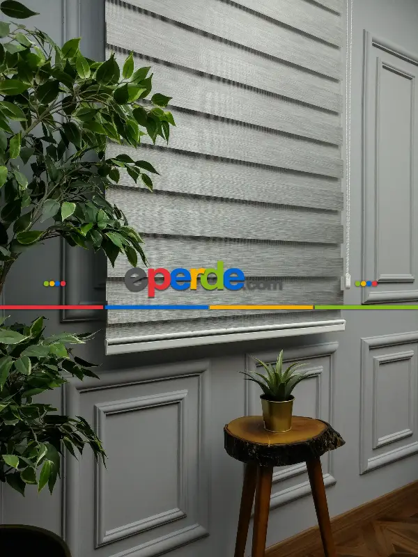 Genç Odası - 2021 Sezonu - Zebra Perde - Bambu Zebra Perde- Gri-füme-antrasit