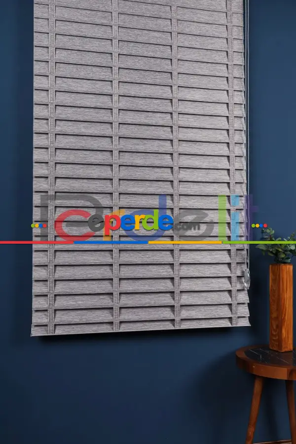 Gri 50mm Silüet Kumaş Jaluzi Perde