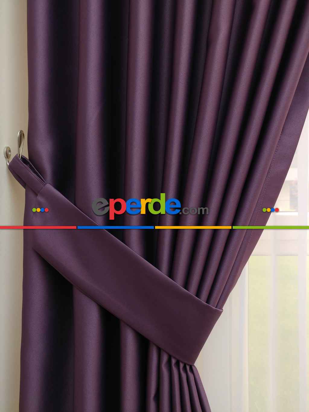 Mürdüm Blackout Düz Fon Perde- Mürdüm