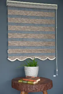 Halim Perdesan Bz-255 Açık Kahve Renk Etekli Veya Eteksiz Zebra Stor Perde