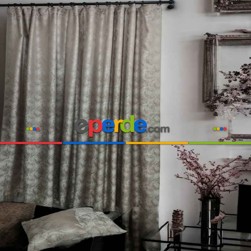 Geniş Enli Jakarlı Dokuma Salon Yatak Odası Lüks Perde