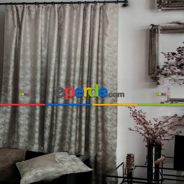 Yatak Odası - Geniş Enli Jakarlı Dokuma Salon Yatak Odası Lüks Perde