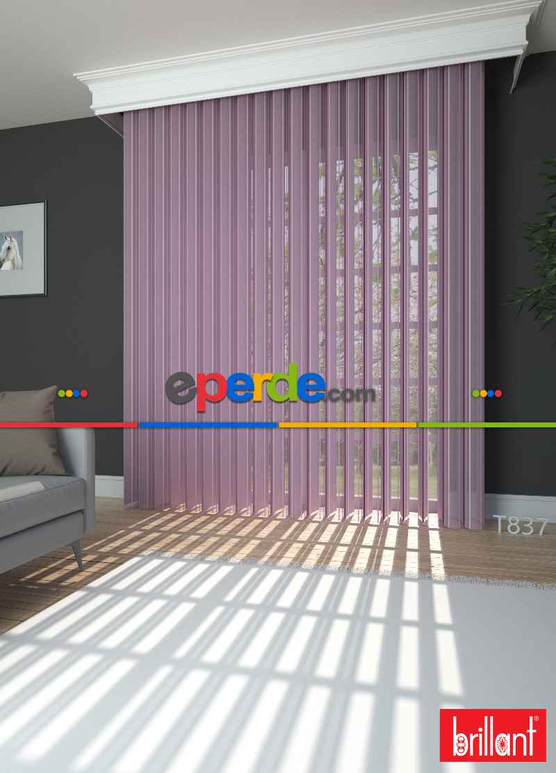 Brillant Akıllı Tül Perde Gül Kurusu Renkli Tül Dikey Zebra Perde Düz 1. Kalite