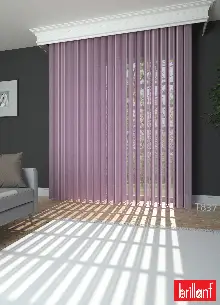 Brillant Akıllı Tül Perde Gül Kurusu Renkli Tül Dikey Zebra Perde Düz 1. Kalite