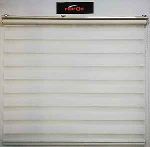 Ekonomik Bambu Zebra Perde- Beyaz-bej