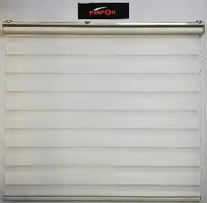 Ekonomik Bambu Zebra Perde- Beyaz-bej