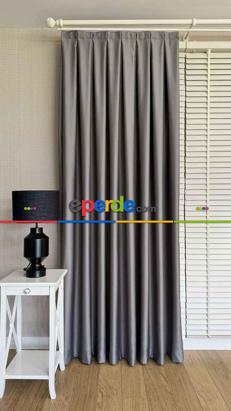 Gri Blackout - Karartma Fon Perde, Premium Kalite Serisidir, %90 Oranında Işığı Keser
