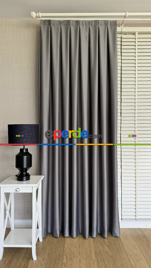 Gri Blackout - Karartma Fon Perde, Premium Kalite Serisidir, %90 Oranında Işığı Keser
