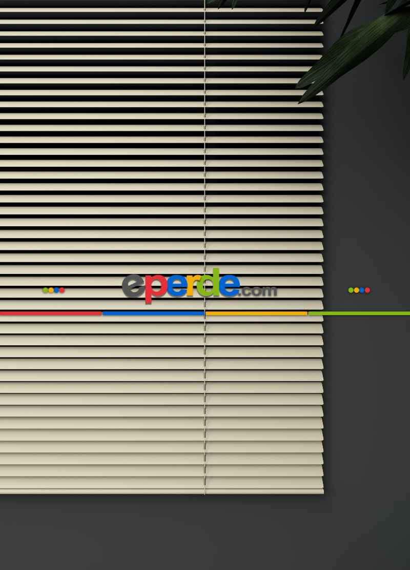 Mutfak - 1. Kalite Krem- Alüminyum Jaluzi Perde - 25mm Kalınlığında