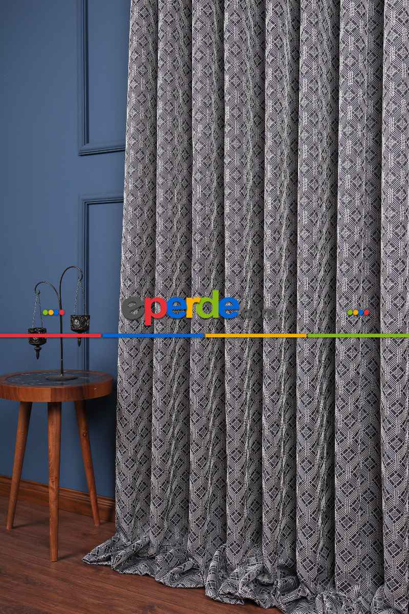 Salon Fon Perde - S Pile Dökümlü Jakar Dokuma Fon Perde