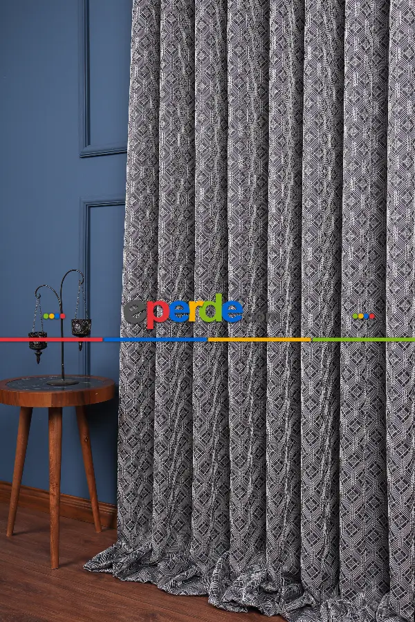 Yatak Odası Fon Perde - S Pile Dökümlü Jakar Dokuma Fon Perde