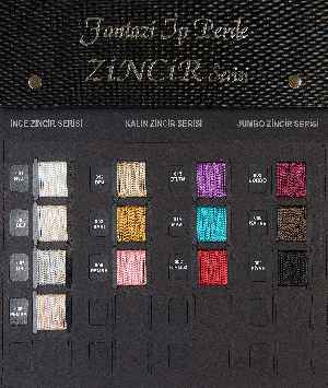 İnce Zincir Seri İp Perde Bordo- Bordo