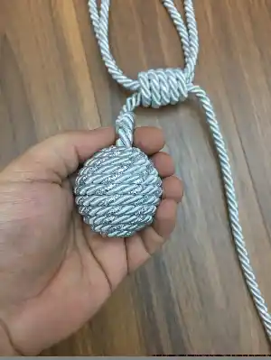 Perde Fon Bağı - Braçol - Gümüş Simli Rengi - )- Gümüş Simli