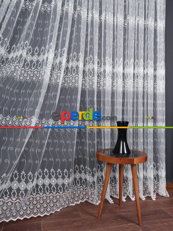 Salon Ve Oturma Odası İçin Brode Tül Perde | Özel Desen