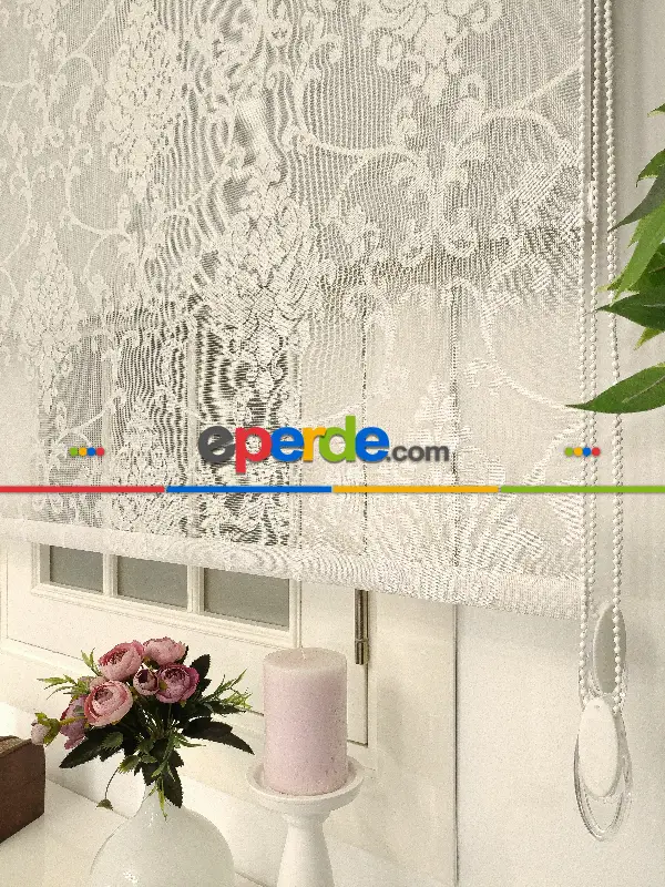 Çiftli Sistem Tül Stor Beyaz Damax Örme Tül- Beyaz