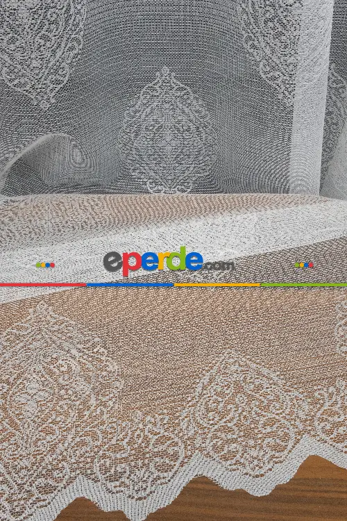 Damaks Desenli Fransız Danteli Örme Tül Damaks Desen