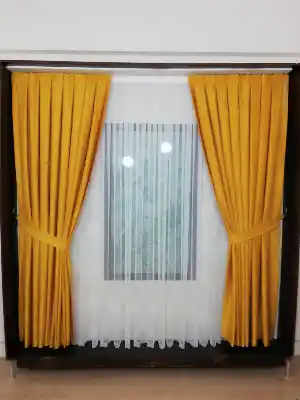 Salon Fon - Soft Sarı Fon Perde- Sarı