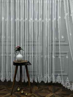 Grek Brode Desenli Brode Tül Perde (yeni Sezon)- Ekru