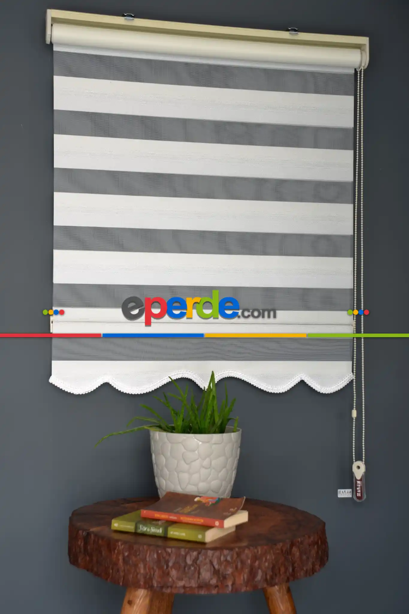 Halim Perdesan Zn-20 Beyaz & Ekru Renk Etekli Veya Eteksiz Zebra Stor Perde