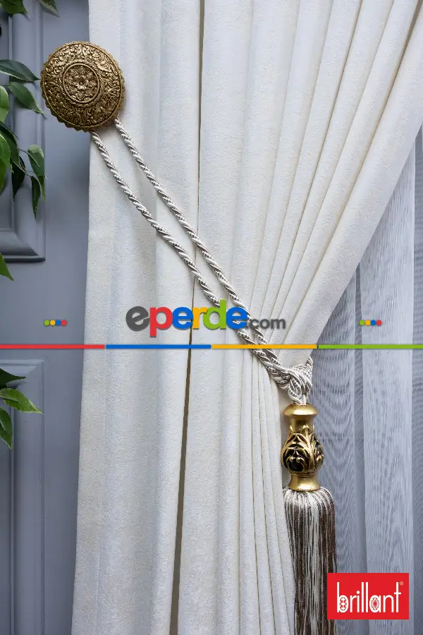 Brillant Jakar Fon Perde(dökümlü Fon )- Krem Açık