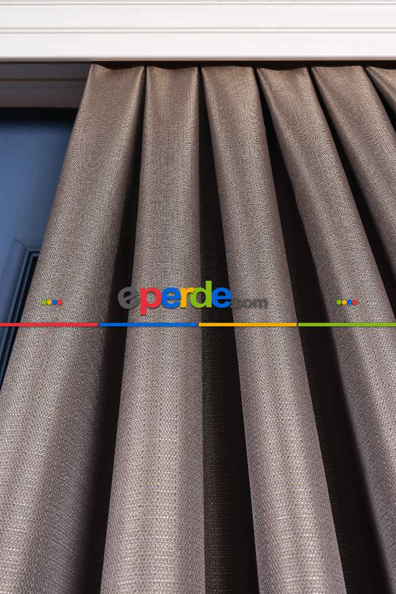 Yatak Odası Fon Perde - Simay Gri-turkuaz-gold Pano Fon Perde