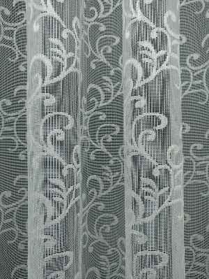 Zarif Sarmaşık Desenli Dantel Örme Tül Perde- Ekru