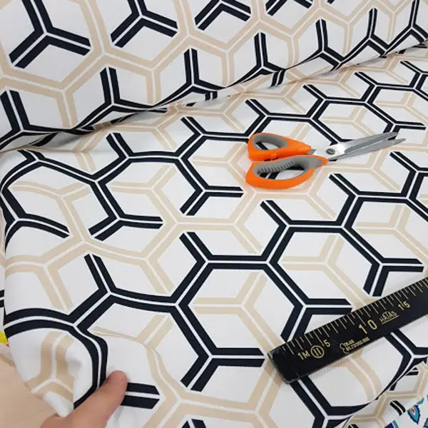 Geometrik Desenli Fon Perde Evm216 _g - Kumaşı Kalındır Duck Bezi Değildir.- Siyah-Gri-Füme-Antrasit-Beyaz