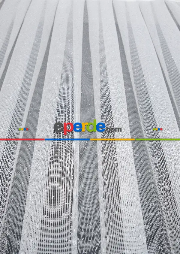 Yatak Odası - Modern Kahverengi Degrade Geçişli Tül - Örme Dantel Tül