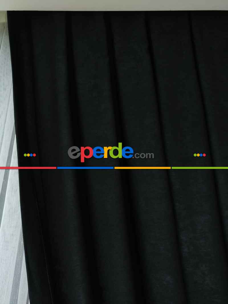 Soft Siyah Fon Perde (150)- Siyah