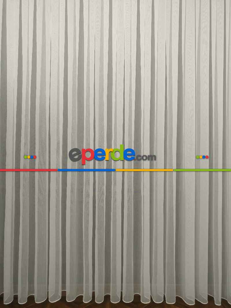 Salon - Hafif Keten Armür Tül Ekru Renk Kırık Beyaz- Ekru