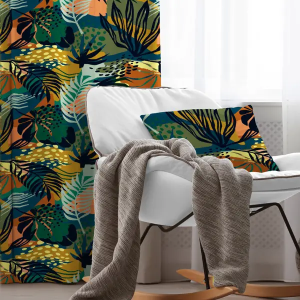 Tropikal Fon Perde Evim2003-2 Kumaşı Kalındır Duck Bezi Değildir