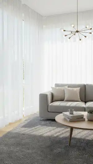 Salon - Natural Keten Tül Birinci Kalite İplikten Özel Üretilmiştir Ütü İstemez