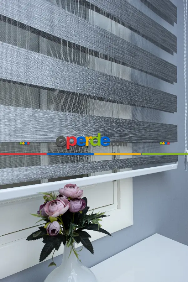 Gri Bambu Zebra Perde Orjinal Zebraperde Gri Renk Zebra Perde- Gri-füme-antrasit