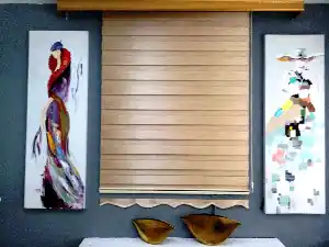 Bambu Zebra 2022 Sezonu Saman Sarısı Renk A Kalite Bambu Zebra Perde- Sarı