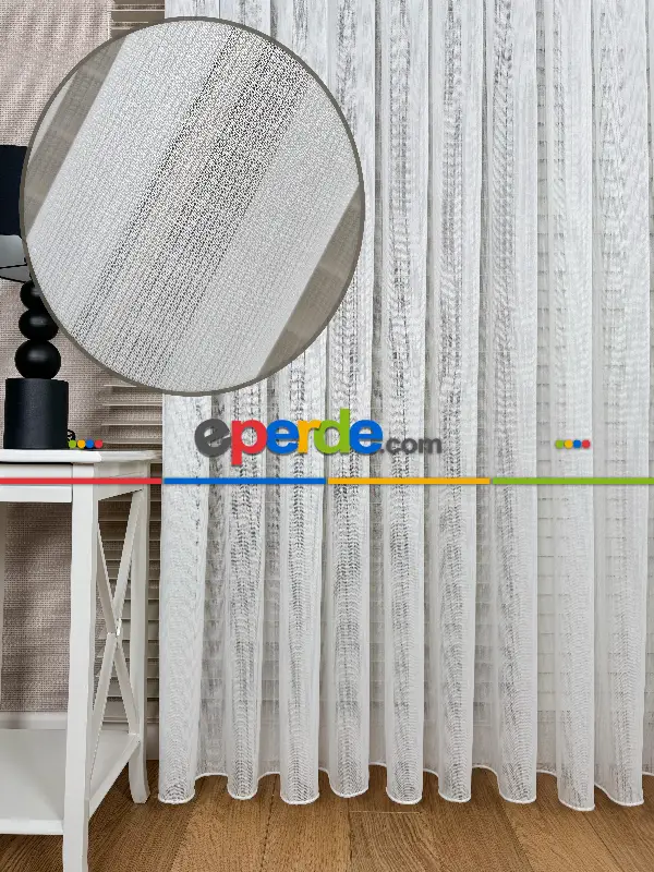 Mutfak Brillant Tül Perde, Premium Seri, Kurşunlu Tül