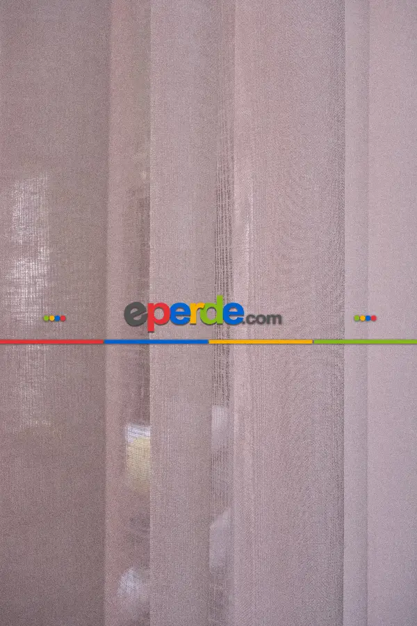 Çocuk Odası - Naturel Keten Tül - Pudra Pembe