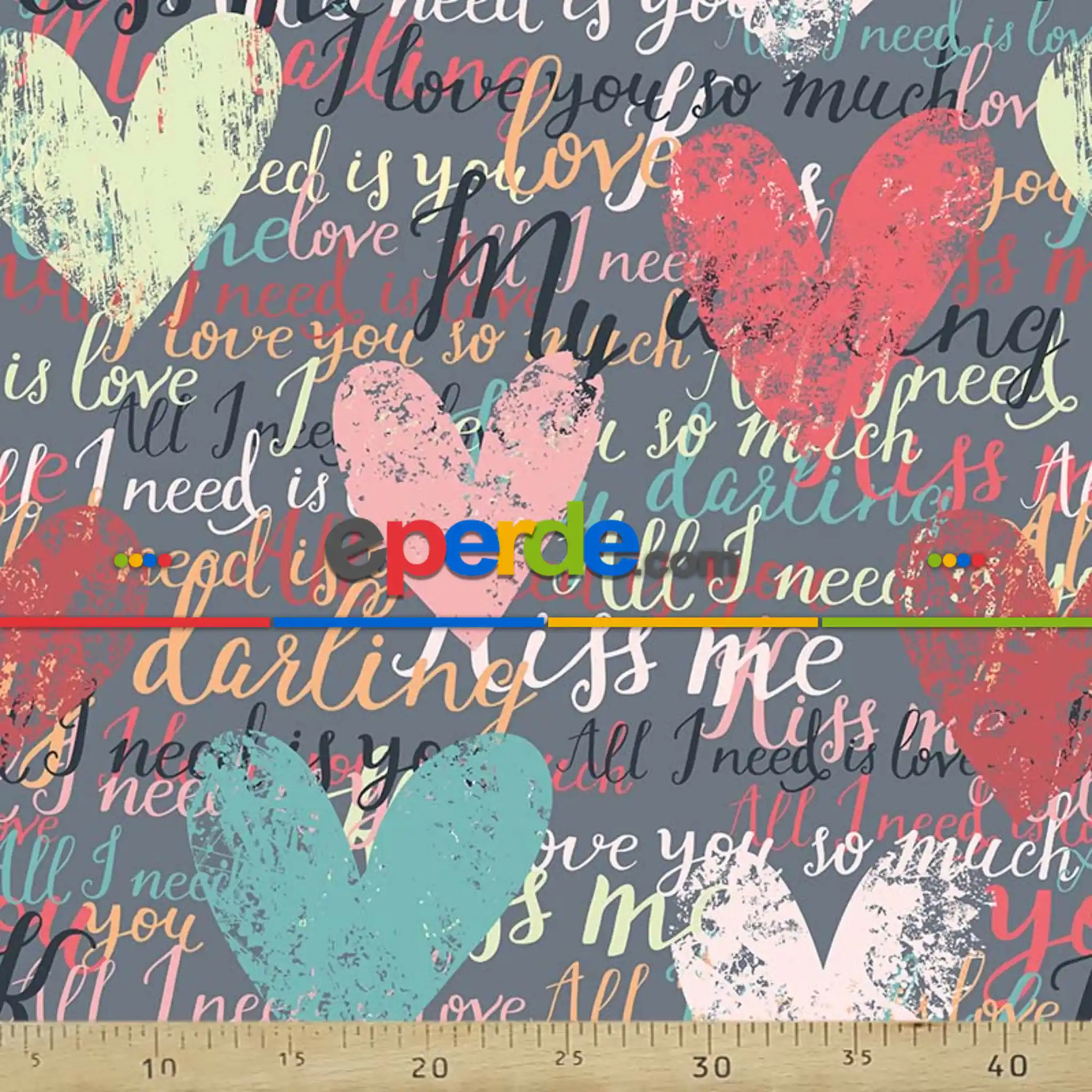 Pop-art Desenli Fon Perde Evm232 -p - Kumaşı Kalındır Duck Bezi Değildir.- Kırmızı-Çok Renkli-Antrasit