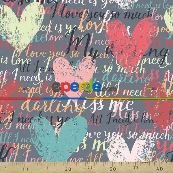 Pop-art Desenli Fon Perde Evm232 -p - Kumaşı Kalındır Duck Bezi Değildir.- Kırmızı-Çok Renkli-Antrasit