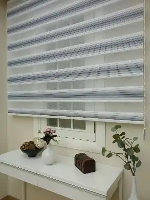 Zebra Perde - Degrade Renk Geçişli Pileli Zebra Perde- Gri-füme-antrasit