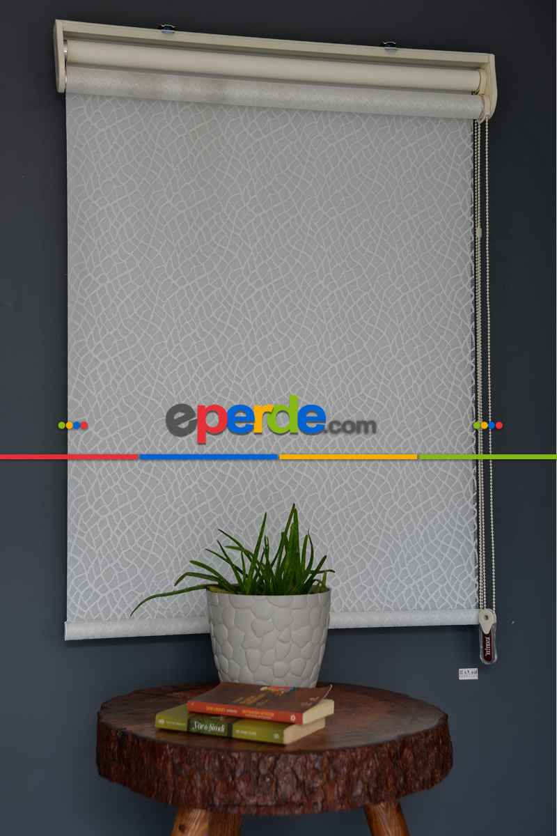 Halim Perdesan Dacuz-93 Beyaz Renk Etekli Veya Eteksiz Çift Mekanizmalı Tül Stor Perde