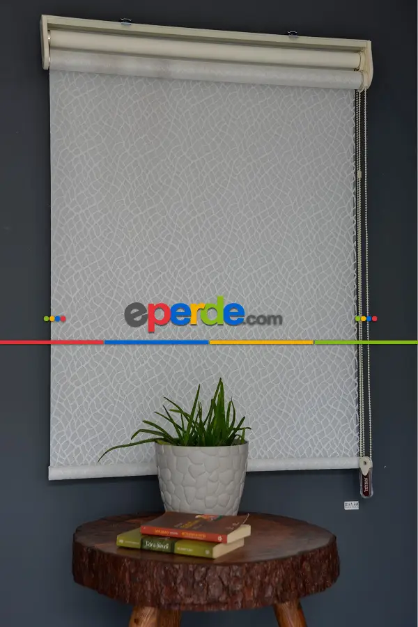 Halim Perdesan Dacuz-93 Beyaz Renk Etekli Veya Eteksiz Çift Mekanizmalı Tül Stor Perde