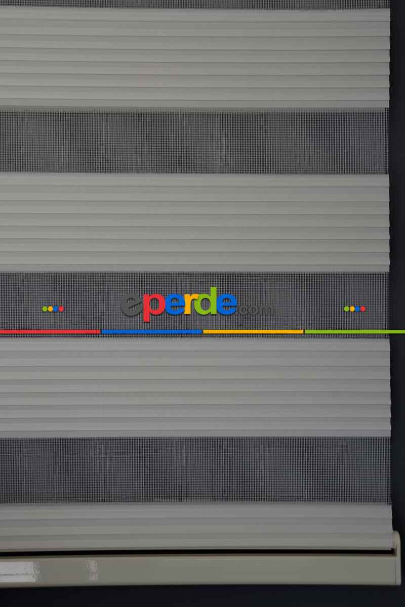 Mutfak - Halim Perdesan Dp-02 Ekru Renk Etekli Veya Eteksiz Dar Pliseli Zebra Stor Perde