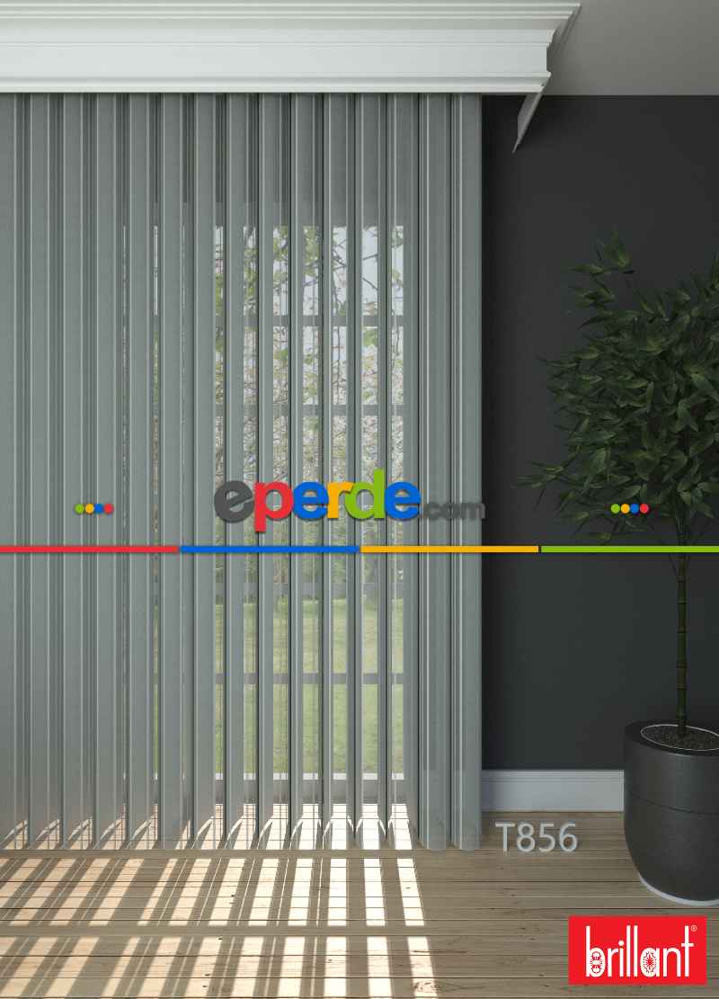 Brillant Akıllı Tül Perde Gri Renkli Tül Dikey Zebra Perde Düz 1. Kalite