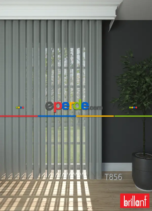 Brillant Akıllı Tül Perde Gri Renkli Tül Dikey Zebra Perde Düz 1. Kalite