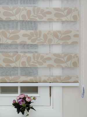 Jakarlı Zebra Perde- Kahverengi