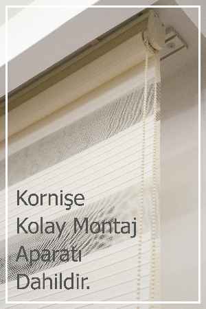 Plise Zebra Perde (1.kalite %100 Orijinal Ürün)- Beyaz-ekru