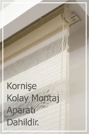 Plise Zebra Perde (1.kalite %100 Orijinal Ürün)- Beyaz-ekru