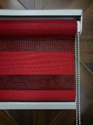 Salon - Perle Home Düz Zebra Perde Kırmızı