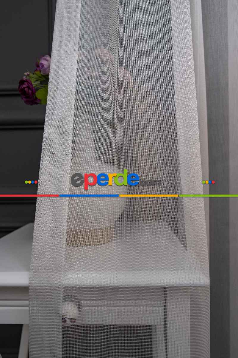 Oturma Odası - Ekru Monaliza Dökümlü Tül - İtinalı Dikiş Garantisi